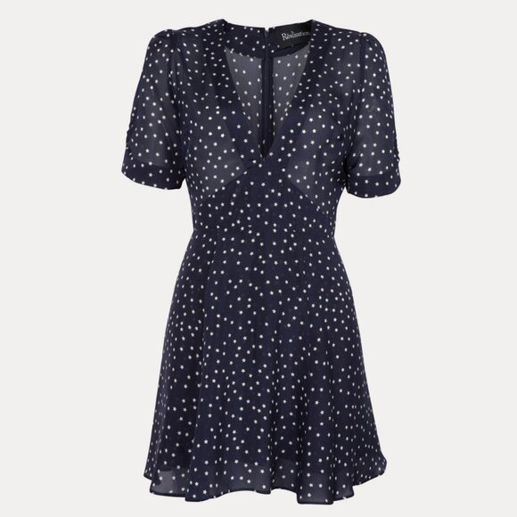 Réalisation Par Navy Star Silk "Ozzie" Dress, Size S - Picture 8 of 9